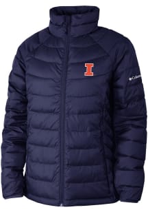 Womens Illinois Fighting Illini Navy Blue Columbia Powder Lite Heavy Weight Jacket
