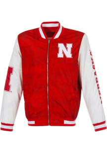 Mens Red Nebraska Cornhuskers Nylon Bomber Medium Weight Jacket