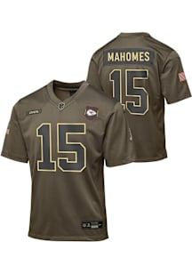 Patrick Mahomes Kansas City Chiefs Youth Olive Nike Salute To Service Football Jersey