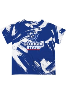 Vive La Fete Georgia State Panthers Youth Blue Paint Brush Short Sleeve T-Shirt