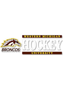 Western Michigan Broncos 6x2 Hockey Auto Decal - Brown