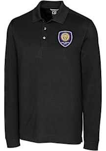 Cutter and Buck Orlando City SC Mens Black Advantage Long Sleeve Polo Shirt