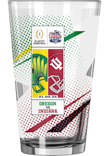 Indiana Hoosiers v Oregon 2026 Peach Bowl Head to Head 16oz Pint Glass - White
