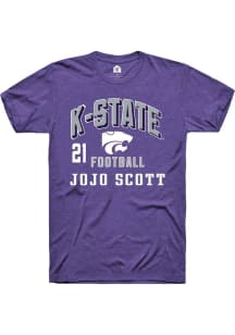jojo scott Rally Mens Purple K-State Wildcats NIL Arch Logo Player T Shirt