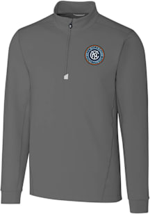 Cutter and Buck New York City FC Mens Graphite Traverse Long Sleeve Qtr Zip Pullover