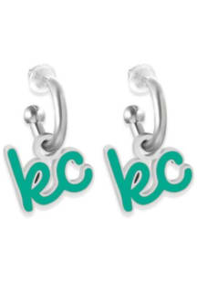 Kansas City EB &amp; Co Script Initial Huggie Hoop Womens Earrings