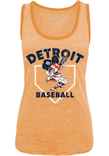 Detroit Tigers Womens White Triblend Contrast Tank Top