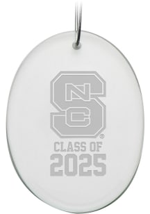 NC State Wolfpack Campus Crystal Class of 2025 Oval Ornament - White