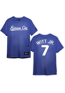 Bobby Witt Jr Kansas City Royals Blue Name Number Short Sleeve Fashion Player T Shirt