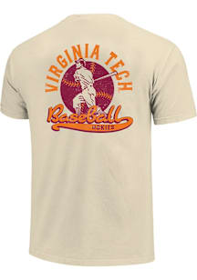 Virginia Tech Hokies Ivory Vault Baseball Short Sleeve T Shirt