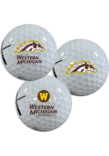 White Western Michigan Broncos Multiple Logos team logo Golf Balls