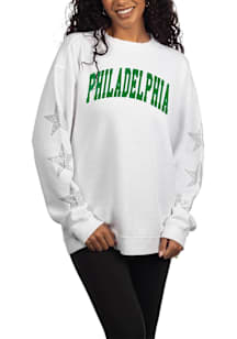 Philadelphia Womens White Rhinestone Stars Philadelphia Crew Sweatshirt