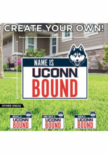 UConn Huskies Personalized School Bound Yard Sign - White