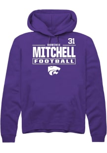 Dominic Mitchell Rally Mens Purple K-State Wildcats NIL Stacked Box Player Hood