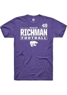 Maguire Richman Rally Mens Purple K-State Wildcats NIL Stacked Box Player T Shirt