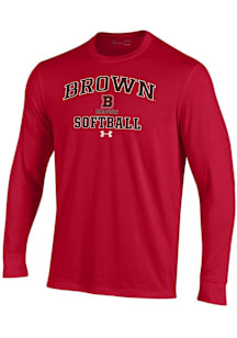 Under Armour Brown Bears Red Softball Performance Long Sleeve T Shirt