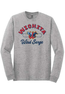 Summit Sportswear Wichita Wind Surge Grey Vintage Arch Script Long Sleeve T Shirt