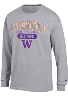 Mens Washington Huskies Grey Champion Pill Alumni Jersey Tee