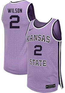 Mens K-State Wildcats Lavender Nike NIL Name And Number Basketball Jersey
