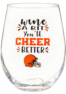 Cleveland Browns 17oz Boxed Stemless Wine Glass