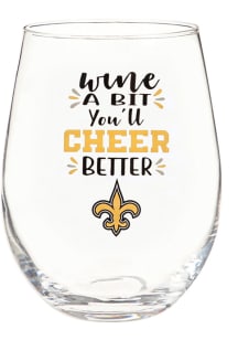 New Orleans Saints 17oz Boxed Stemless Wine Glass