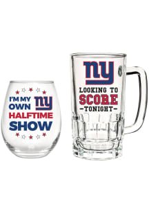 New York Giants Stemless 17oz Wine and 16oz Beer Drink Set