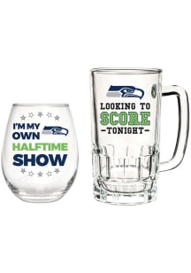 Seattle Seahawks Stemless 17oz Wine and 16oz Beer Drink Set