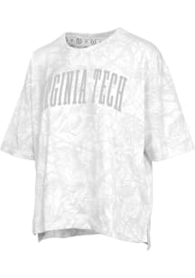 Pressbox Virginia Tech Hokies Womens White Camo Short Sleeve T-Shirt