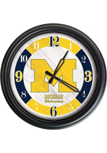 Black Michigan Wolverines Outdoor LED Wall Clock
