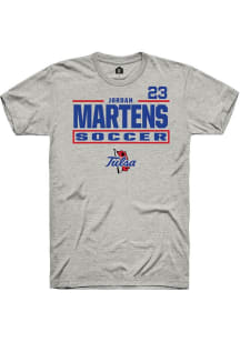 Jordan Martens Rally Mens Ash Tulsa Golden Hurricane NIL Stacked Box Player T Shirt
