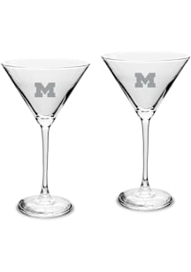 Michigan Wolverines 2pk 12oz Etched School Seal Martini Glass