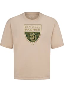 Levelwear San Diego Padres Tan Signature Knit Buckler Short Sleeve Fashion T Shirt