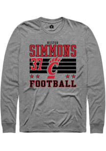 Weston Simmons Mens Grey Cincinnati Bearcats NIL Striped Long Sleeve Player T Shirt