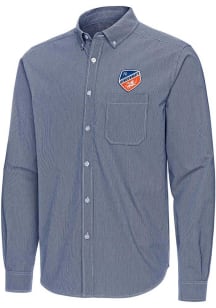 Antigua FC Cincinnati Mens Navy Blue Porter Long Sleeve Dress Shirt
