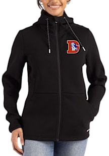 Cutter and Buck Denver Broncos Womens Black Historic Epic Comfort Full Zip Light Weight Jacket