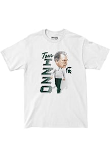 Tom Izzo Michigan State Spartans White Basketball Bobblehead Graphic Short Sleeve Fashion Player T..