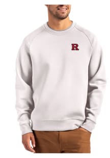 Mens Rutgers Scarlet Knights Grey Cutter and Buck Roam Crew Sweatshirt