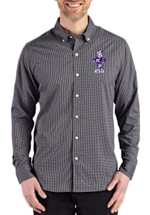 Cutter and Buck K-State Wildcats Mens Black Vintage Skyline Long Sleeve Dress Shirt