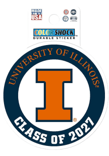 Orange Illinois Fighting Illini Class of 2027 Durable Stickers