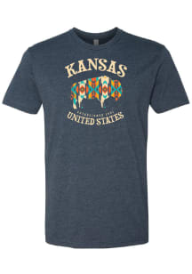 Kansas Midnight Navy Tribal Symbol Short Sleeve T-Shirt