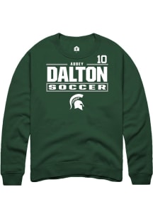 Abbey Dalton Rally Mens Green Michigan State Spartans NIL Stacked Box Player Crew