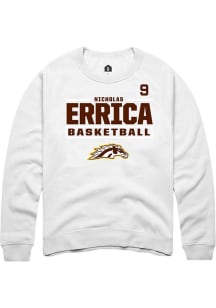 Nicholas Errica Rally Mens White Western Michigan Broncos NIL Stacked Box Player Crew
