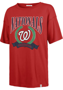 47 Washington Nationals Womens Red Flaunt Sadie Short Sleeve T-Shirt