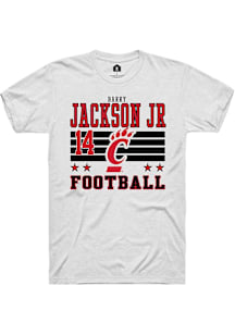 Barry Jackson Jr Cincinnati Bearcats White Football NIL Striped Short Sleeve Player T Shirt
