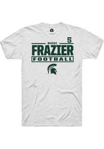 Makhi Frazier White Michigan State Spartans NIL Stacked Box Short Sleeve T Shirt