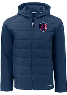Mens St Louis City SC Cutter and Buck Mens Evoke Hood Heavyweight Jacket - Navy Blue
