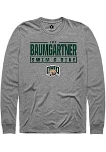 Lily Baumgartner Ohio Bobcats Graphite NIL Stacked Box Long Sleeve Player T Shirt