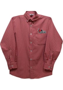 Vive La Fete Southeast Missouri State Redhawks Baby Red Gingham Long Sleeve Polo