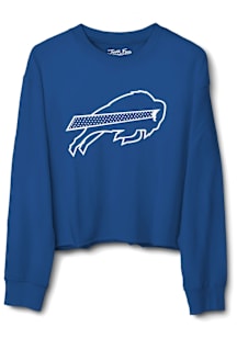 Junk Food Clothing Buffalo Bills Womens Blue Rhinestone Logo Crew Sweatshirt