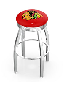 Chicago Blackhawks 3 Ring Chrome Seat Pub Stool - Silver